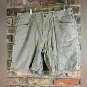 Carhartt Women’s Y2K Vintage Distressed Long Inseam Khaki Tan Workwear Shorts